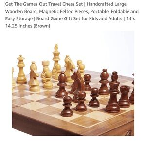 Handcrafted Wooden Chess Set - Brown